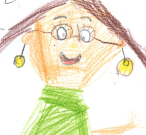 Drawing of Miss Hughes
