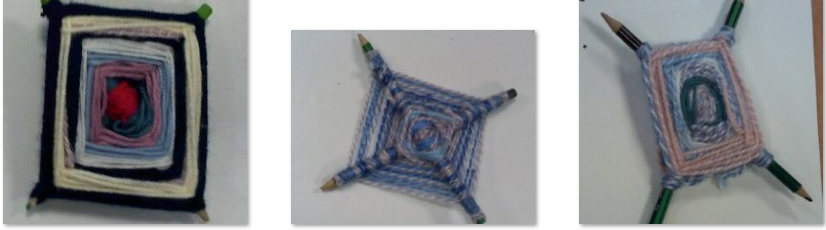 Photos of children's Mayan weaving