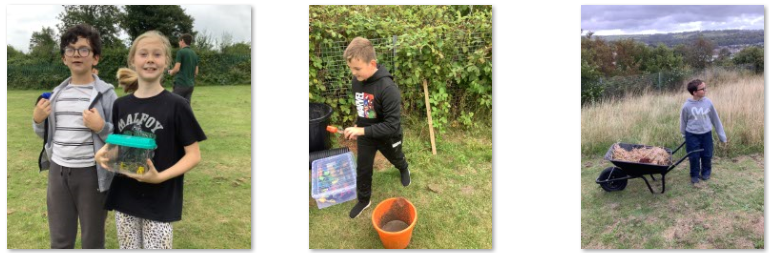 Photos of children at Forest School