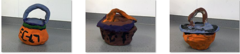 Photos of children's finished Mayan pots