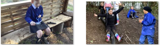 Photos of children enjoying forest school