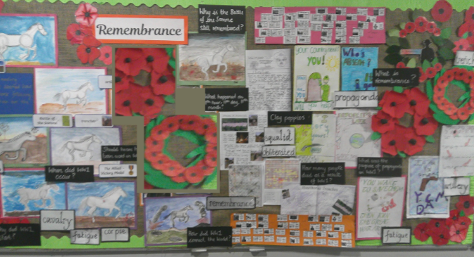 Photo of all Remembrance wall display