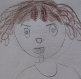 Drawing of Miss Kiely