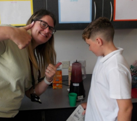 Photo of children tasting smoothies