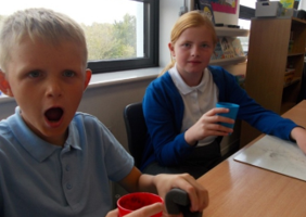 Photo of children tasting smoothies