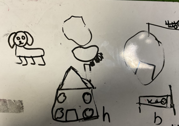 Photos of children's drawing club work