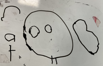 Photos of children's drawing club work