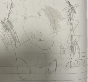 Photos of children's drawing club work