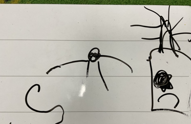 Photos of children's drawing club work