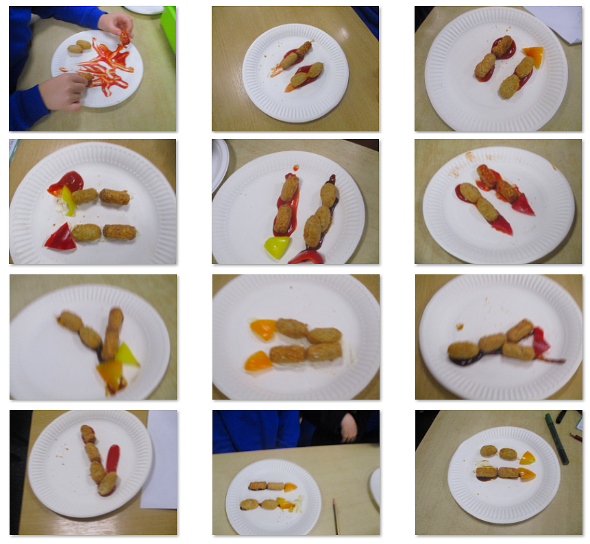 Photos of children's food tasting