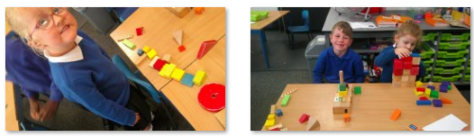 Photos of children building castles