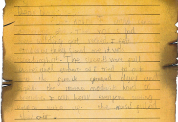 Photo of children's GFOL diary writing