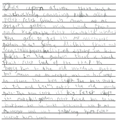 Photo of child's Peter Rabbit Story
