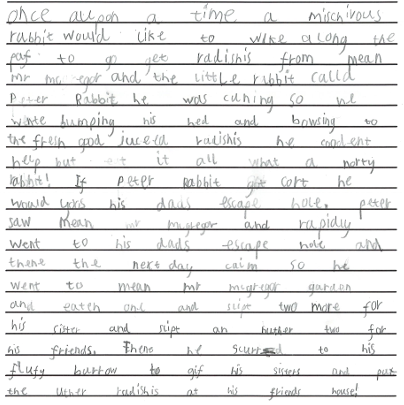 Photo of child's Peter Rabbit Story
