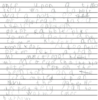 Photo of child's Peter Rabbit Story