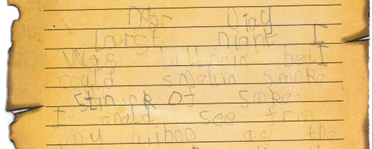 Photo of children's GFOL diary writing