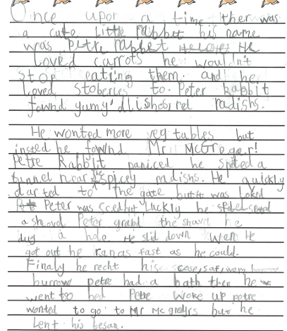 Photo of child's Peter Rabbit Story