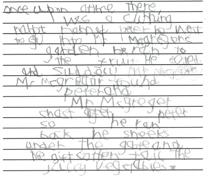 Photo of child's Peter Rabbit Story