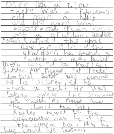 Photo of child's Peter Rabbit Story