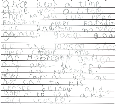 Photo of child's Peter Rabbit Story