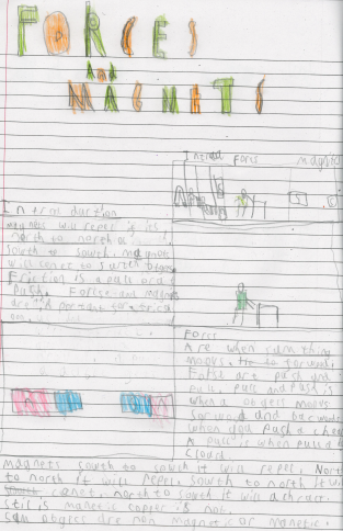 Photos of children's forces and magnets reports