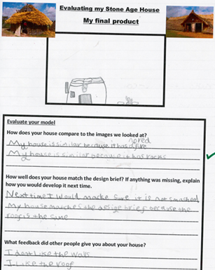 Photo of children's Stone-Age house evaluation work