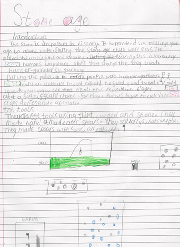 Photo of children's Stone-Age English work