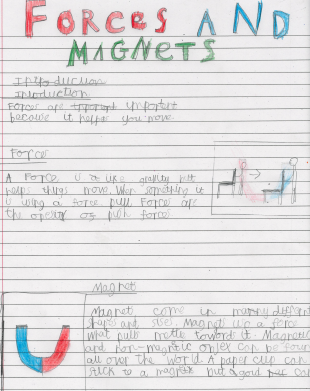 Photos of children's forces and magnets reports