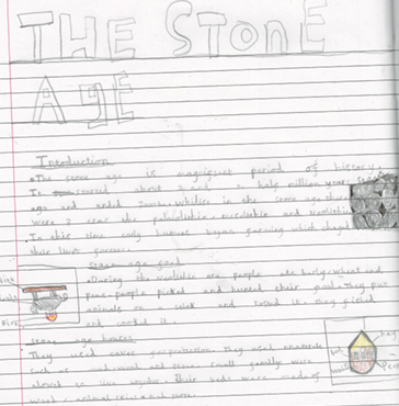 Photo of children's Stone-Age English work