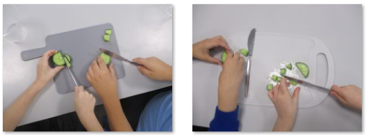 Photos of making a salad