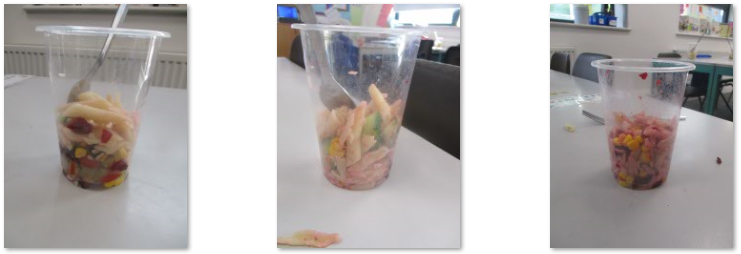 Photos of making a salad