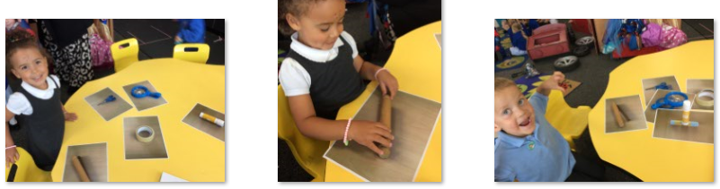 Photos of children matching objects