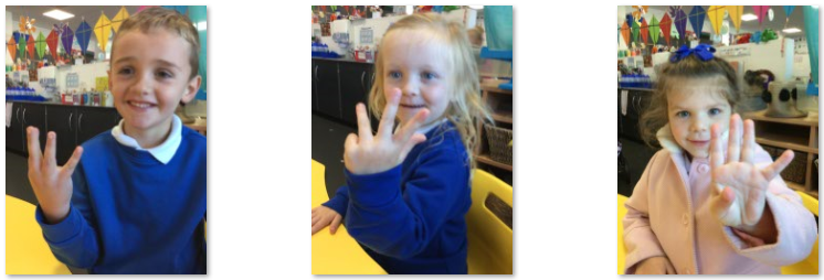 Photos of children counting