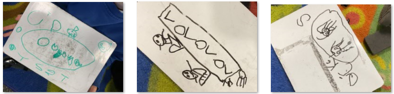 Photos of children's drawings