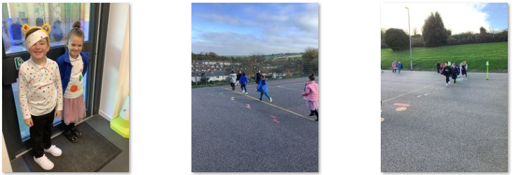 Photos of children dressed up and racing for CIN