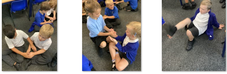 Photos of children taking part in keep fit activities