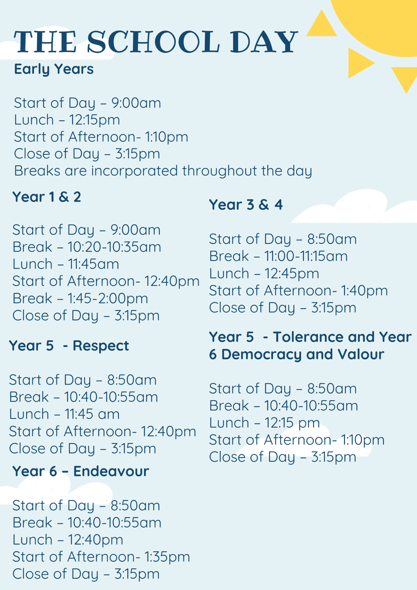 The school day