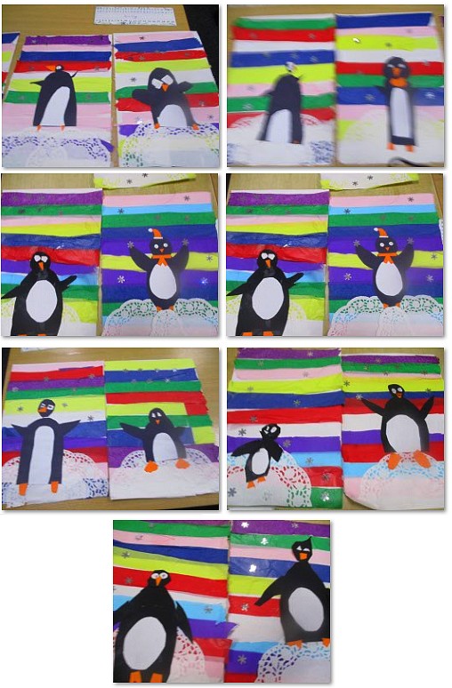 Photos of art club's penguins