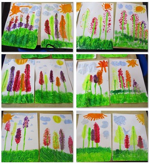 Photos of art club's flowers