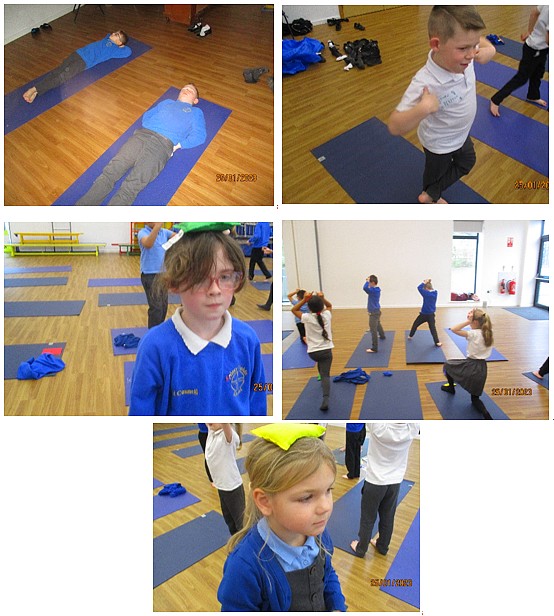Photos of children doing yoga