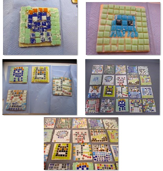Photos of finished mosaics