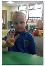 Photo of child counting