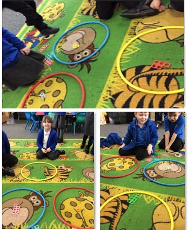 Photos of children learning maths
