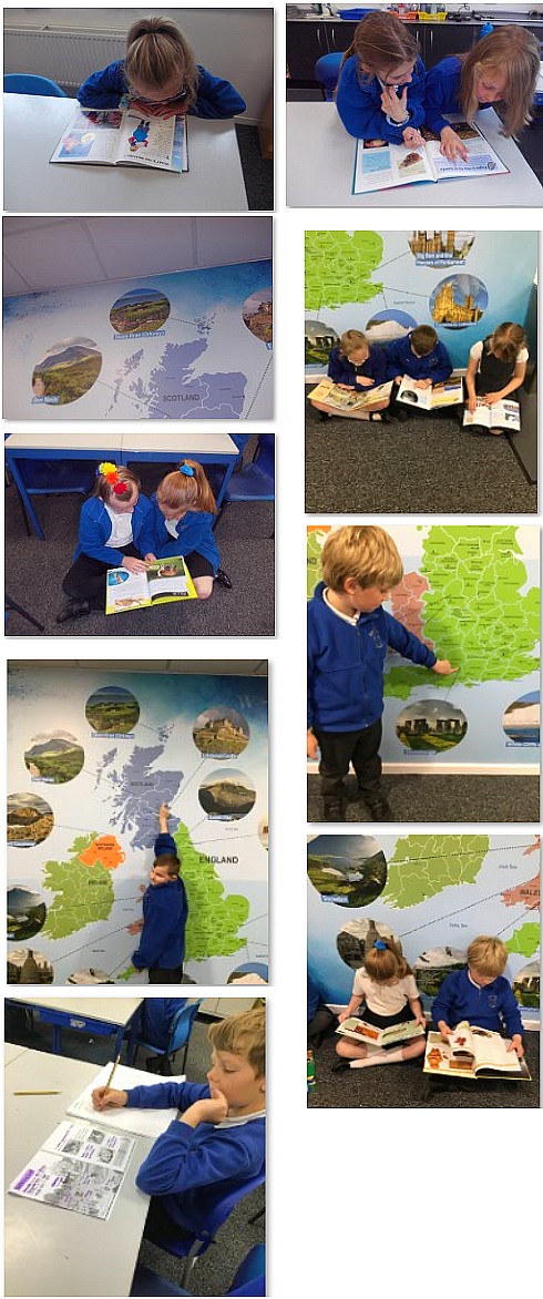 Photos of children learning about the Stone Age