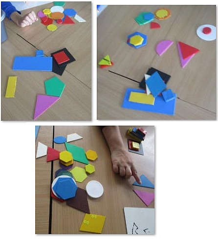 Photos of shapes work in maths