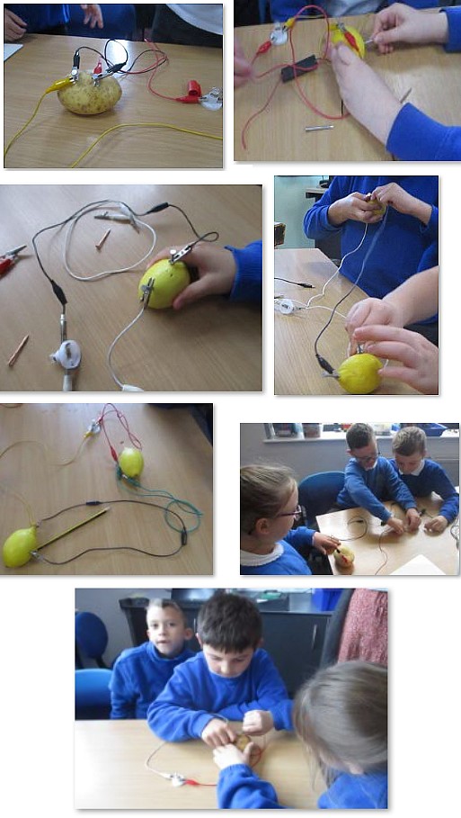 Photos of children making circuits