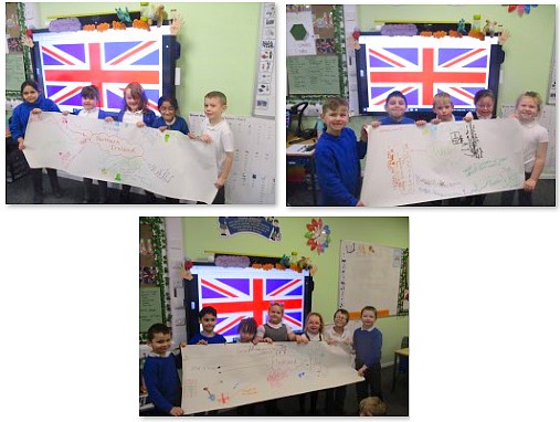 Photos of children with union flag