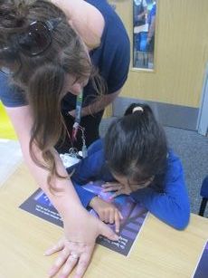 Photos of children reading