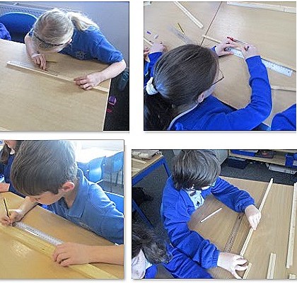 Photos of children building catapults